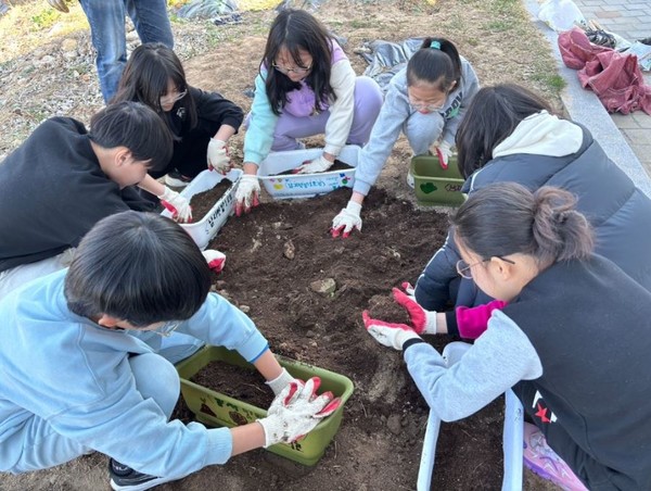 3월부터 시작한 텃밭가꾸기 활동으로 개인 화분에 상추를 심었다.